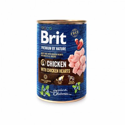 Вологий корм для собак Brit Premium з куркою та курячими сердечками 400 г 100405/8522 фото
