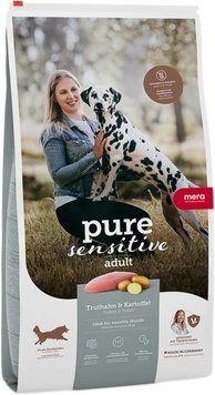 Сухой корм MERA Pure Sensitive для взрослых собак с чувствительным пищеварением, с индейкой и картошкой, 1 кг 00-00018612 фото