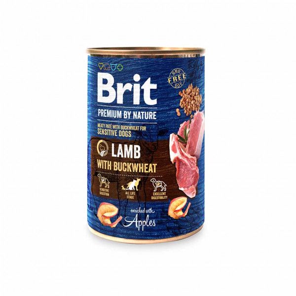 Влажный корм для собак Brit Premium с ягнятиной и гечкой 400 г 100414/8614 фото