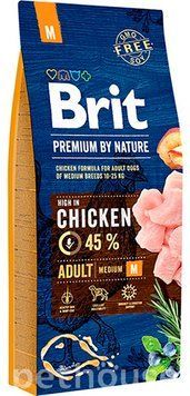 Brit Premium Dog Adult M сухий корм для дорослих собак середніх порід, з куркою, 3 кг 00-00001449 фото