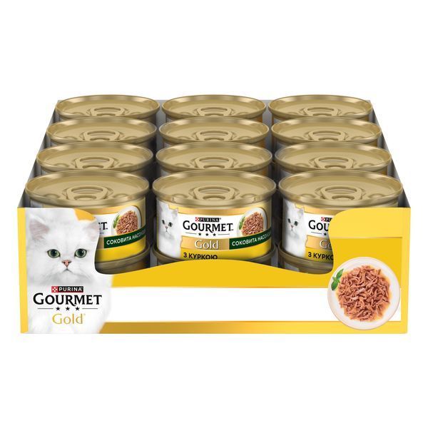 Влажный корм для взрослых кошек Gourmet Gold (Гурме Голд) Сочное наслаждение (Savoury Delights) с кусочками курицы в соусе, 85 г 00-00010634 фото