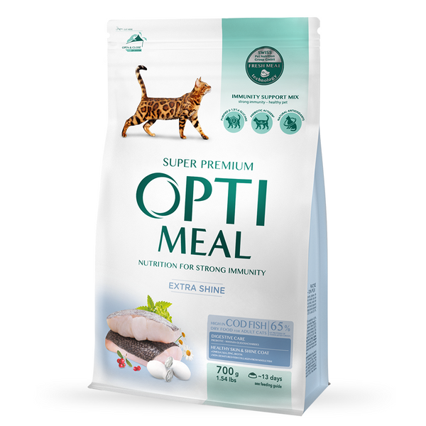 Корм сухой для кошек, Optimeal, пакет, треска, 700 г B1811301 фото