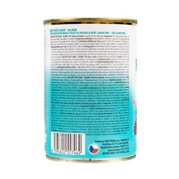 Brit Pate & Meat вологий корм для собак, з лососем, 400 г 00-00004543 фото