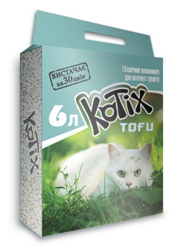 Соевый наполнитель для кошачьего туалета Kotix TOFU Classic комкующийся 6л 00-00002484 фото