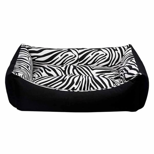 Лежак для тварини TARTE прямокутний (50*38*19) чорний/зебра VR06//0540 фото