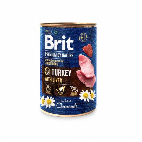 Влажный корм для собак Brit Premium с индейкой и индюшиной печенью 800 г 100410/8577 фото