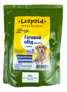 Корм вологий для собак Леопольд Premium курка 500 г 00-00006388 фото