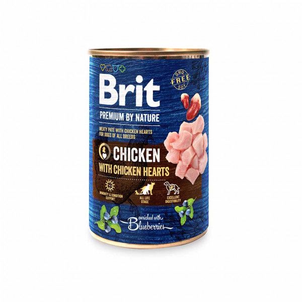 Влажный корм для собак Brit Premium с курицей и куриными сердечками 800 г 100407/8546 фото