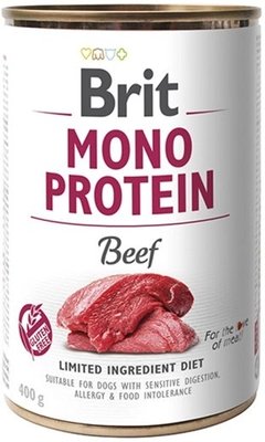 Корм вологий для собак Brit Mono Protein Dog з яловичиною 400 г 100831/100057/9766 фото