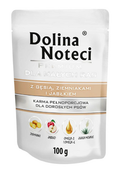 Корм вологий для собак малих порід Dolina Noteci Premium з гусем,картоплею та яблуком, 100 г 00-00010291 фото