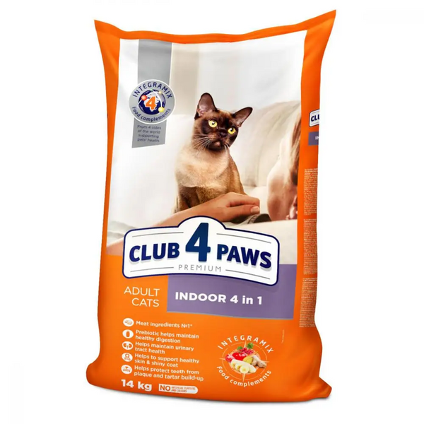 Сухий корм для дорослих котів Club 4 Paws Premium Indoor 4in1 для вихованців, що живуть у приміщенні, 14 кг 00-00018089 фото