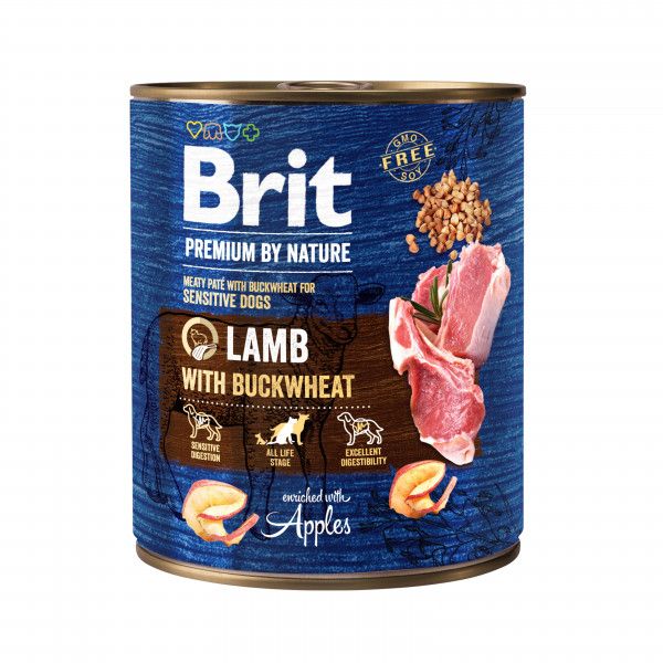 Влажный корм для собак Brit Premium с ягнятиной и гечкой 800 г 100416/8638 фото