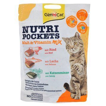 Ласощі GimCat для котів крекери Nutri Pockets для зміцнення імунітету, мультивітамін мікс, 150 г 00-00006700 фото