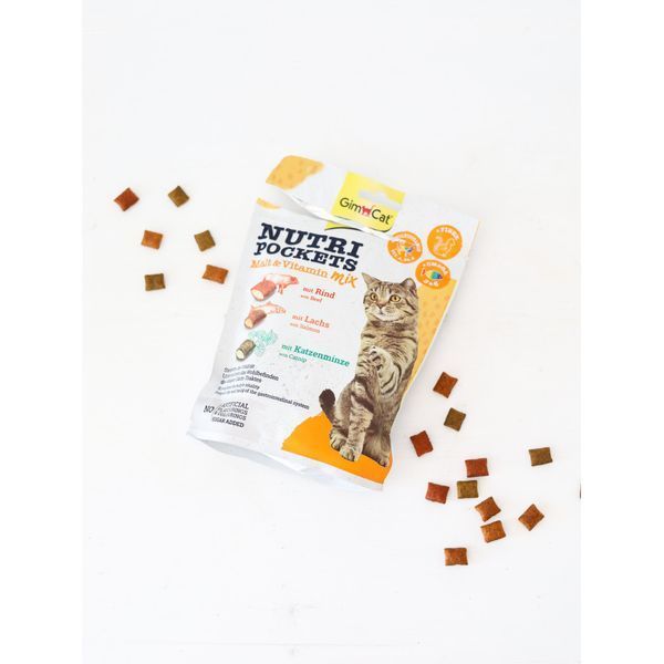 Хрусткі ласощі для котів GimCat (ДжимКет) Nutri Pockets із мультивітаміном для підтримки імунітету, 150 г 00-00006700 фото