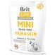 Сухой беззерновой корм для взрослых собак миниатюрных пород Brit Care Mini Grain Free Hair & Skin с лососем и сельдью, 400 г 00-00007752 фото 1