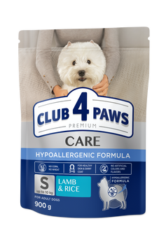 Сухий гіпоалергенний корм для дорослих собак малих порід Club 4 Paws Premium Adult Small Breeds (з ягням та рисом), 900 г 00-00004586 фото