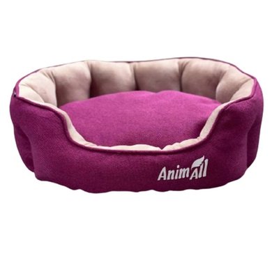 Лежак AnimAll Royal Velours M для собак та котів фуксія (53х47х21) 167959 фото