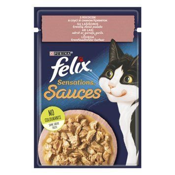 Felix Sensations Sauces влажный корм для кошек, с лососем и креветками в соусе, 85 г 00-00004554 фото