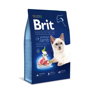 Корм сухий для стерилізованих котів з ягням Brit Premium, 8 кг 171871 фото