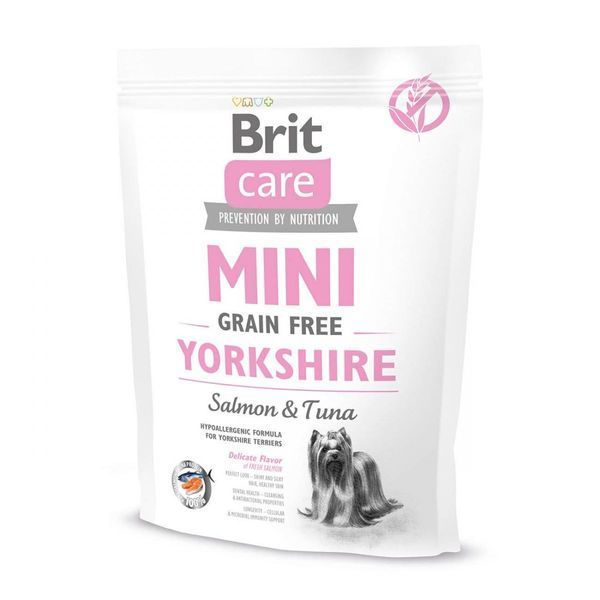 Сухой корм для взрослых собак породы йоркширский терьер Brit Care (Брит Кеа) Adult Yorkshire Salmon & Tuna, 400 г 00-00018469 фото