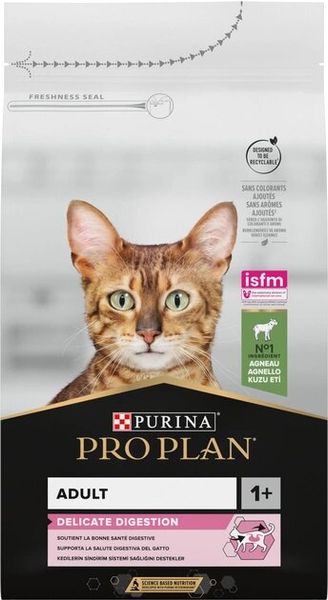 Корм сухий ProPlan Delicate для котів з чутливим травленням з ягням 400г - 10 кг, 10 кг 12370531 фото