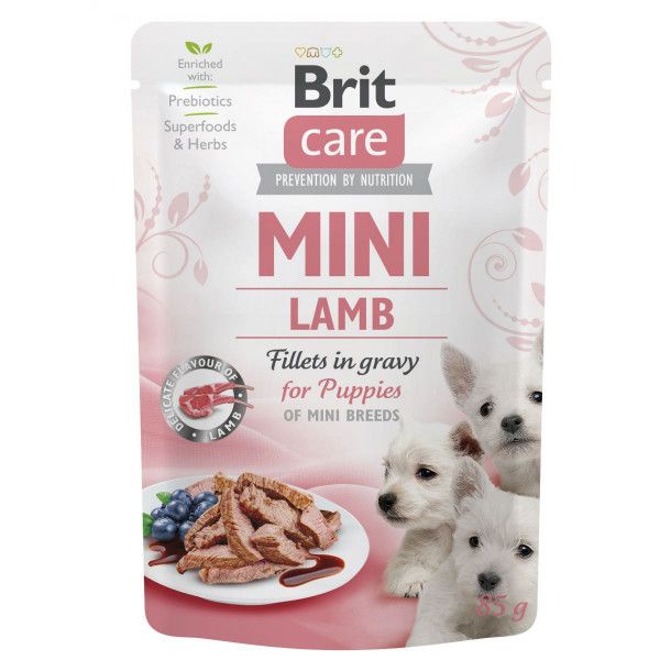 Вологий корм для цуценят Бріт Pate and Meat Puppy з філе ягня в соусі 85 г Brit Care 100516 фото