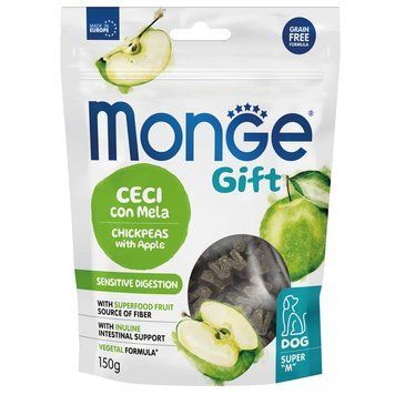 Monge ласощі для собак з чутливим травленням Gift Dog Skin Sensitive digestion нут з яблуком (веган), 150 г 00-00010243 фото