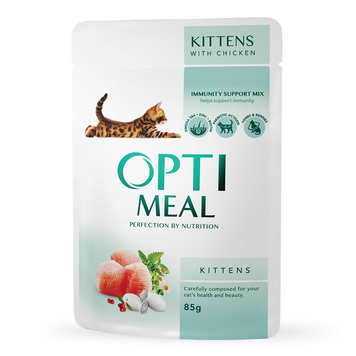 Optimeal Kittens вологий корм для кошенят, з куркою, 85 г 00-00003312 фото