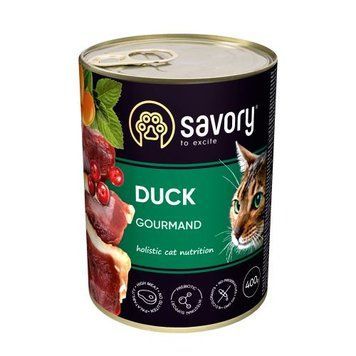 Влажный корм для взрослых привередливых кошек SAVORY с уткой, 400 г 00-00017712 фото