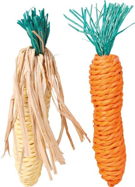 Іграшка для гризунів TRIXIE Морква+кукуруза сизаль 15см 6192 фото