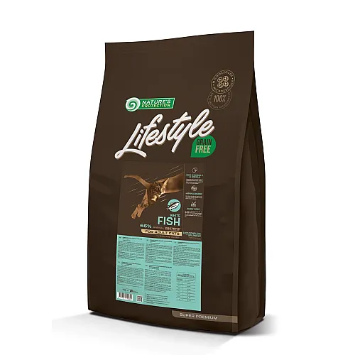 Сухой беззерновой корм для взрослых кошек Nature's Protection Lifestyle Grain Free Adult White Fish с белой рыбой, 400 г 00-00017952 фото
