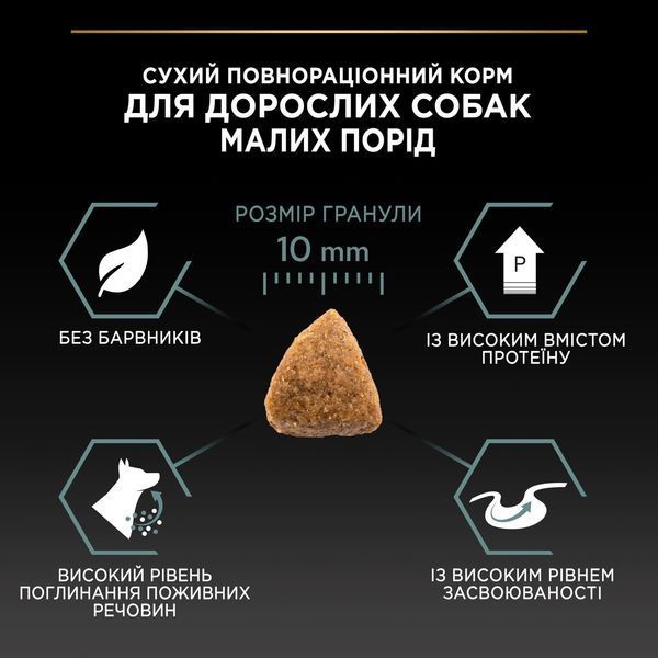 Сухий корм для дорослих собак дрібних та мініатюрних порід Purina Pro Plan Small & Mini Adult Sensitive Digestion з ягням, 3 кг 00-00018660 фото