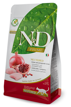 Farmina N&D Prime Grain Free Sterilized (Neutered) сухой корм для стерилизованных кошек, с курицей и гранатом, 300 г 00-00003705 фото