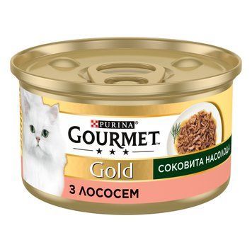 Gourmet Gold влажный корм для кошек, сочное наслаждение с лососем, 85 г 00-00010635 фото