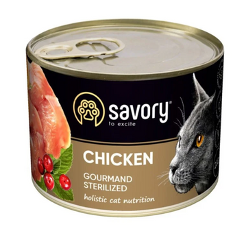 Влажный корм для стерилизованных кошек SAVORY с курицей, 400 г 00-00017720 фото