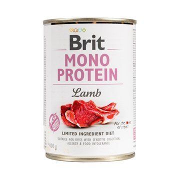 Brit Mono Protein вологий корм для собак, з ягням, 400 г 00-00004537 фото