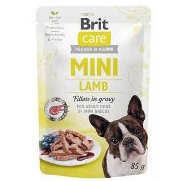 Brit Care Mini Fillets in Gravy вологий корм для собак, з філе ягня, в соусі, 85 г 00-00008655 фото