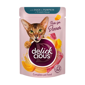 Корм влажный для кошек Delickcious с уткой и тыквой в крем-супе 85 г СП-00000076 фото