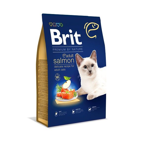 Корм сухой Brit Premium для кошек с лососем 8 кг 171868 фото