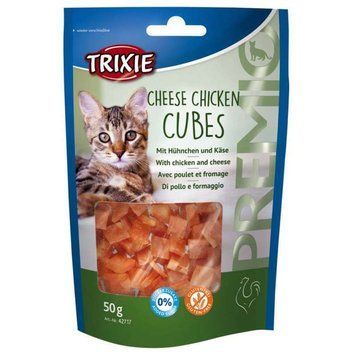 Ласощі Trixie для котів Преміо "Cheese Chicken Cubes" сир+курка кубики 50г TRIXIE 00-00004283 фото
