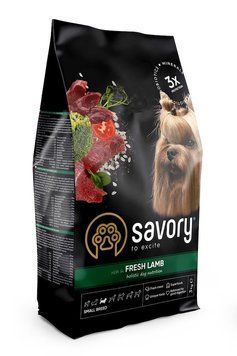 Сухой корм для взрослых собак малых пород SAVORY Small Breeds Gourmand Fresh Lamb (со свежим ягненком), 1 кг 00-00018536 фото