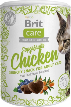 Лакомство для кошек BRIT Care Cat Snack Superfruits с курицей, 100 г 00-00013564 фото