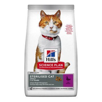 Hill's Science Plan Sterilised Young Adult сухой корм для взрослых стерилизованных кошек, с уткой, 1,5 кг 00-00019116 фото