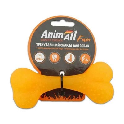 Іграшка для собак Анімал Фан кістка жовта 12 см 110 579 фото