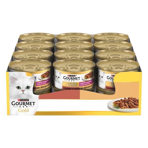 Влажный корм для взрослых кошек Gourmet Gold Кусочки в подливке с уткой и индейкой, 85 г 00-00000118 фото