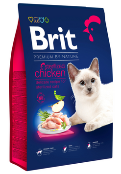Brit Premium сухой корм для стерилизованных котов, с курицей, 8 кг 00-00017754 фото