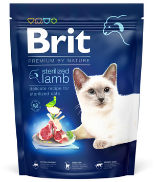 Brit Premium сухой корм для стерилизованных котов, ягня, 300 г 00-00017755 фото