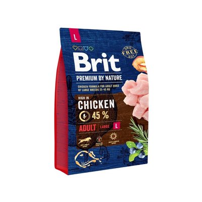 Корсм сухий для собак Dog Adult L 3 кг Brit Premium 170825/6444 фото