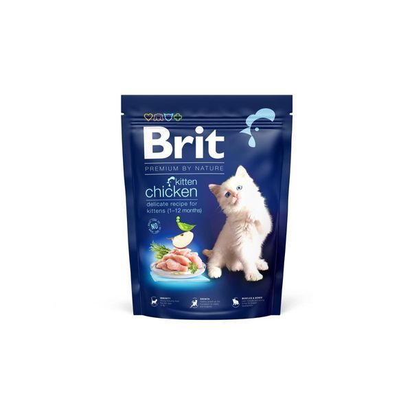 Сухий корм для кошенят (віком від 1 до 12 місяців) Brit Premium (Бріт Преміум) Cat Kitten із куркою, 1,5 кг 00-00001404 фото