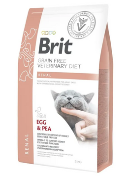 Brit Veterinary Diet Renal &mdash; дієтичний сухий корм для котів для підтримки функції нирок, яйце та горох, 2 кг 00-00017895 фото